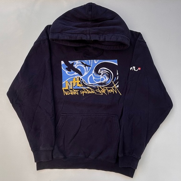 Quiksilver Other - Vintage Y2K Newport Harbor Surf Team Quiksilver Hoodie Size Men’s Small Navy